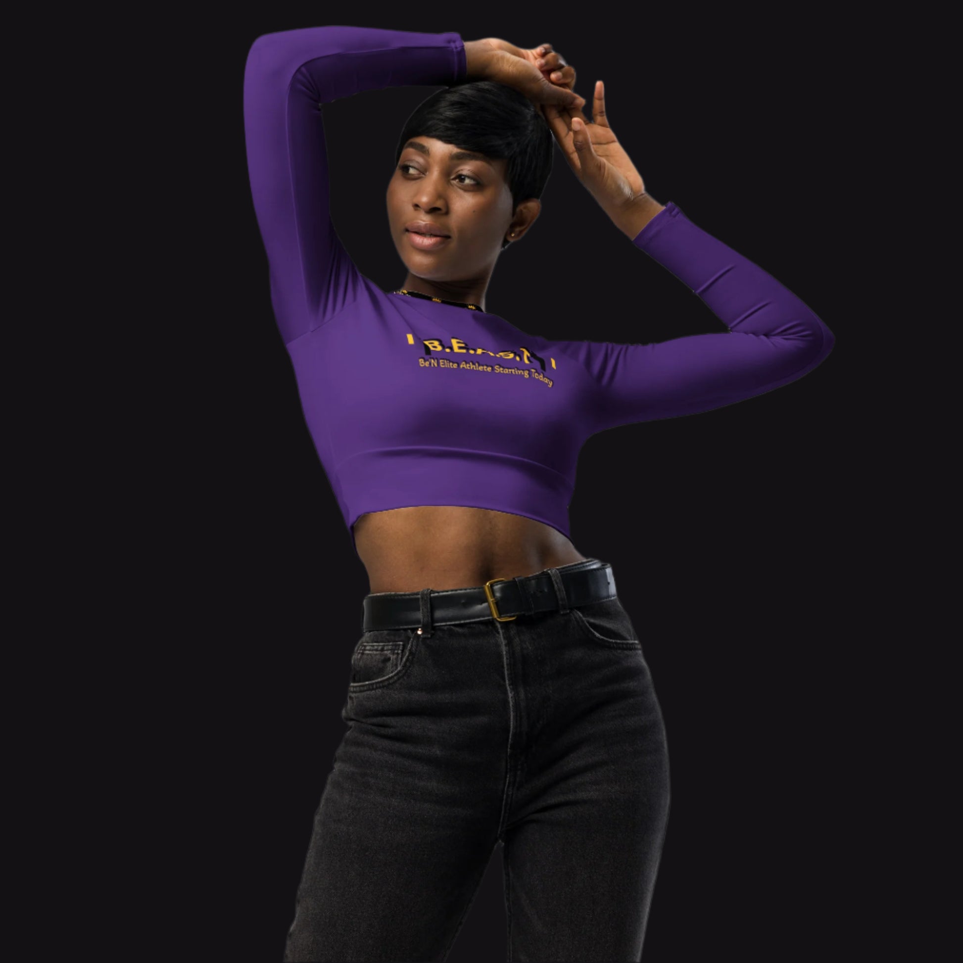 B.E.A.S.T long-sleeve women's crop top