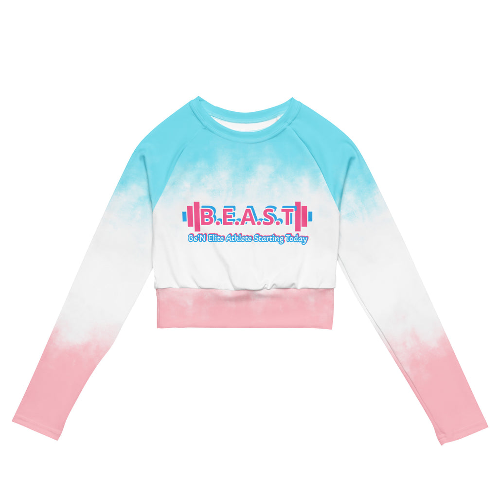 Recycled long-sleeve crop top