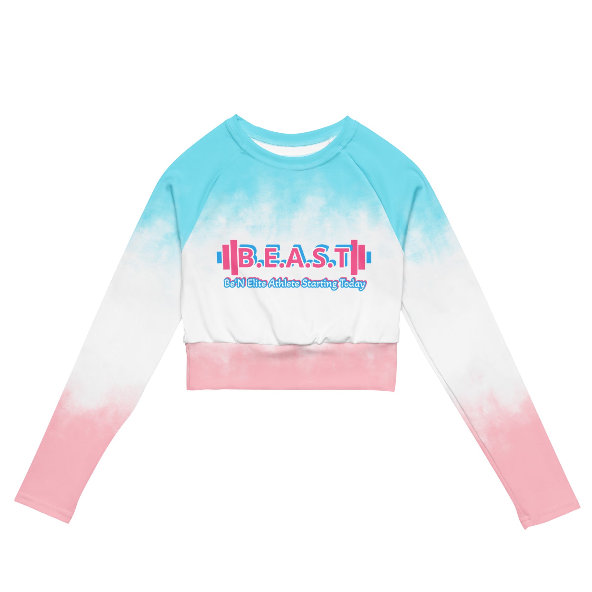 Recycled long-sleeve crop top