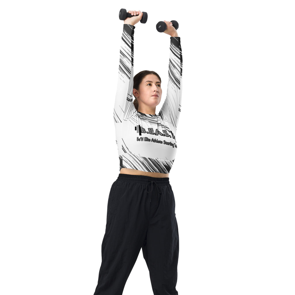 Recycled long-sleeve crop top