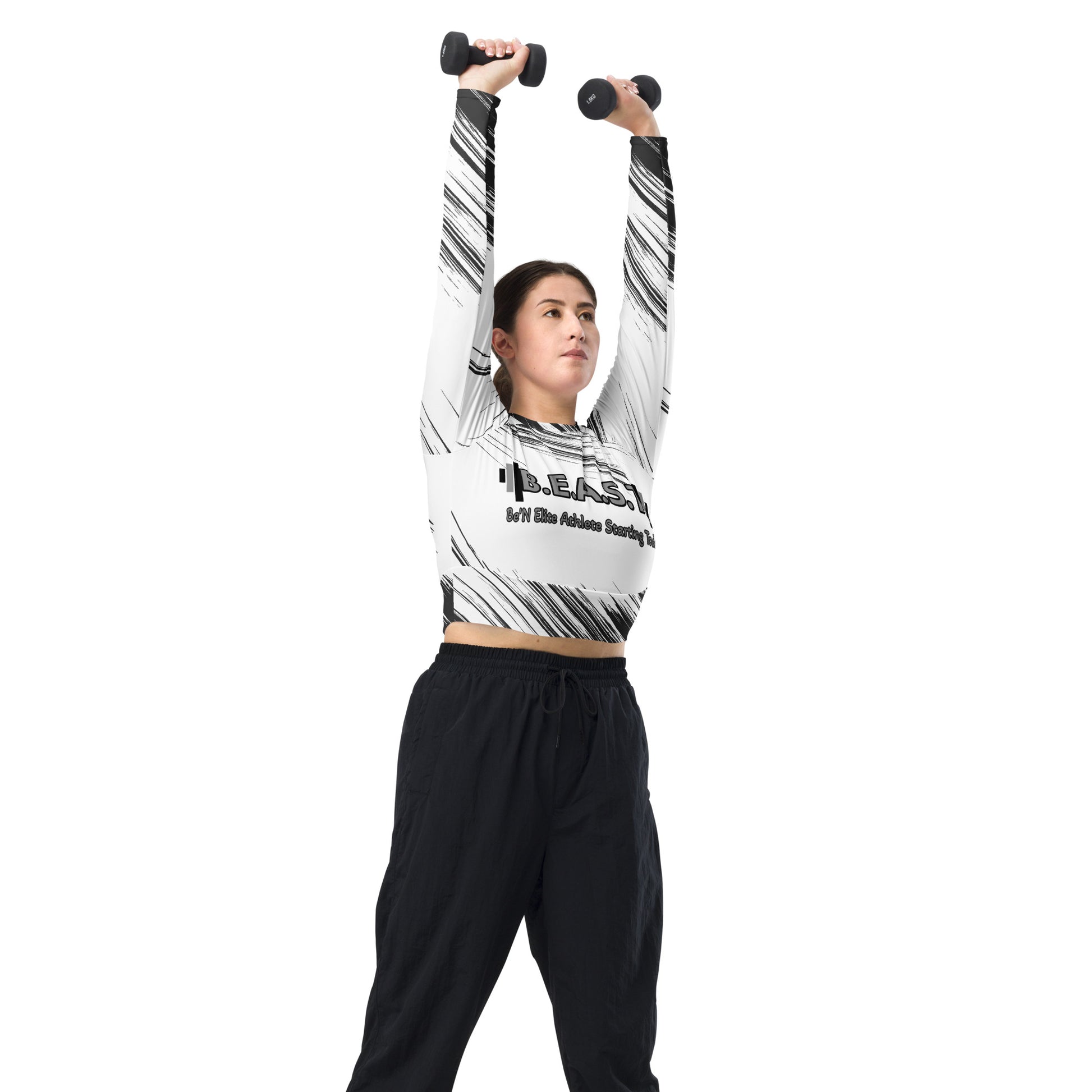 Recycled long-sleeve crop top