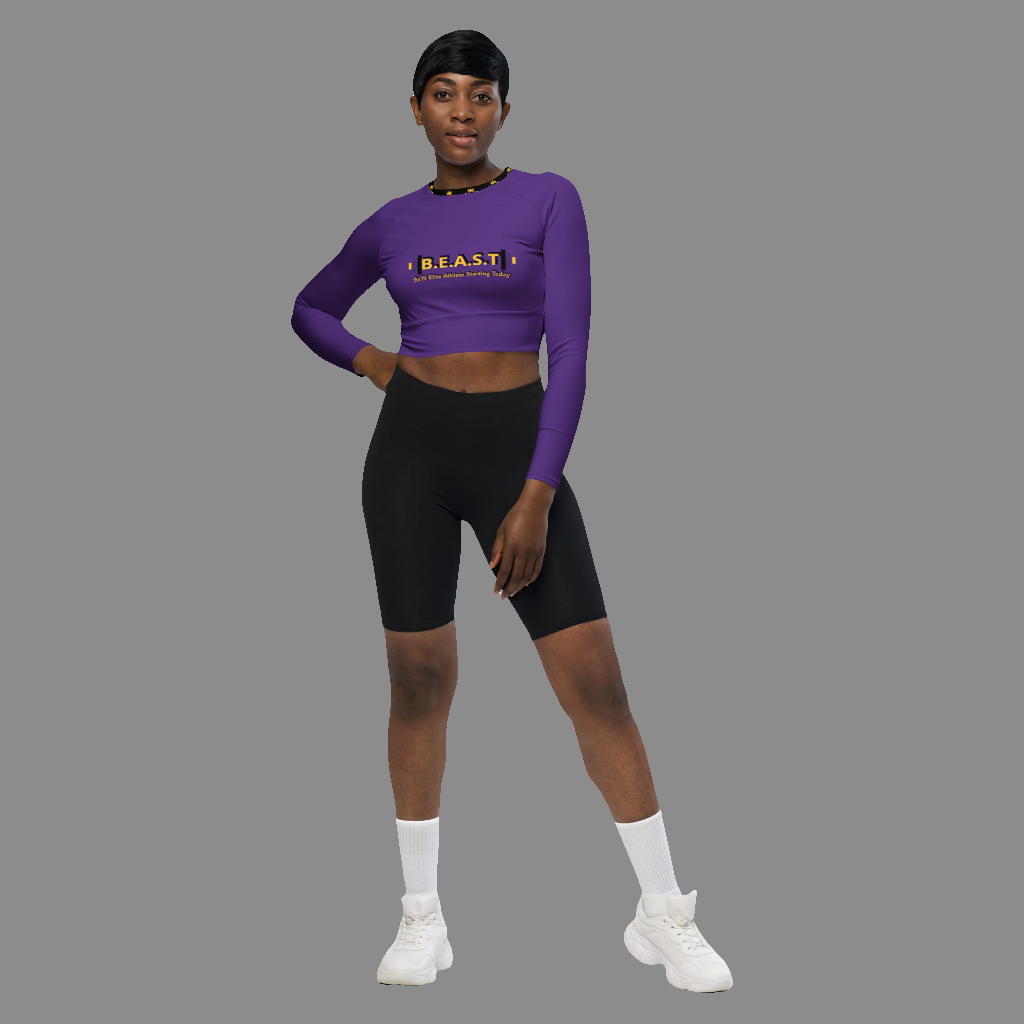 B.E.A.S.T long-sleeve women's crop top
