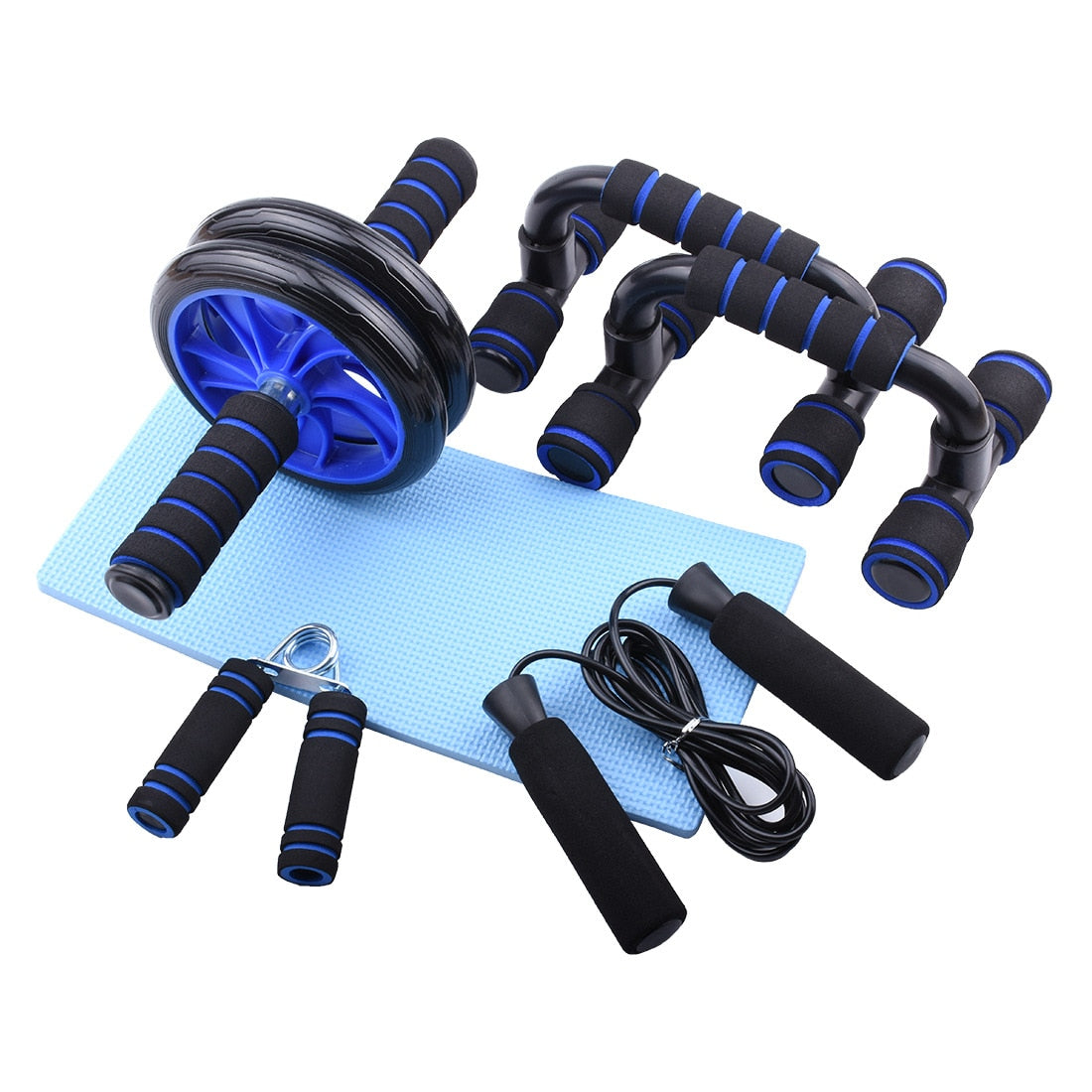 +Resistance Bands Push Up Stand Bar Abdominal Wheel AB Roller Jump Rope Grip Strength Exercise Home Gym Fitness Muscle Trainer