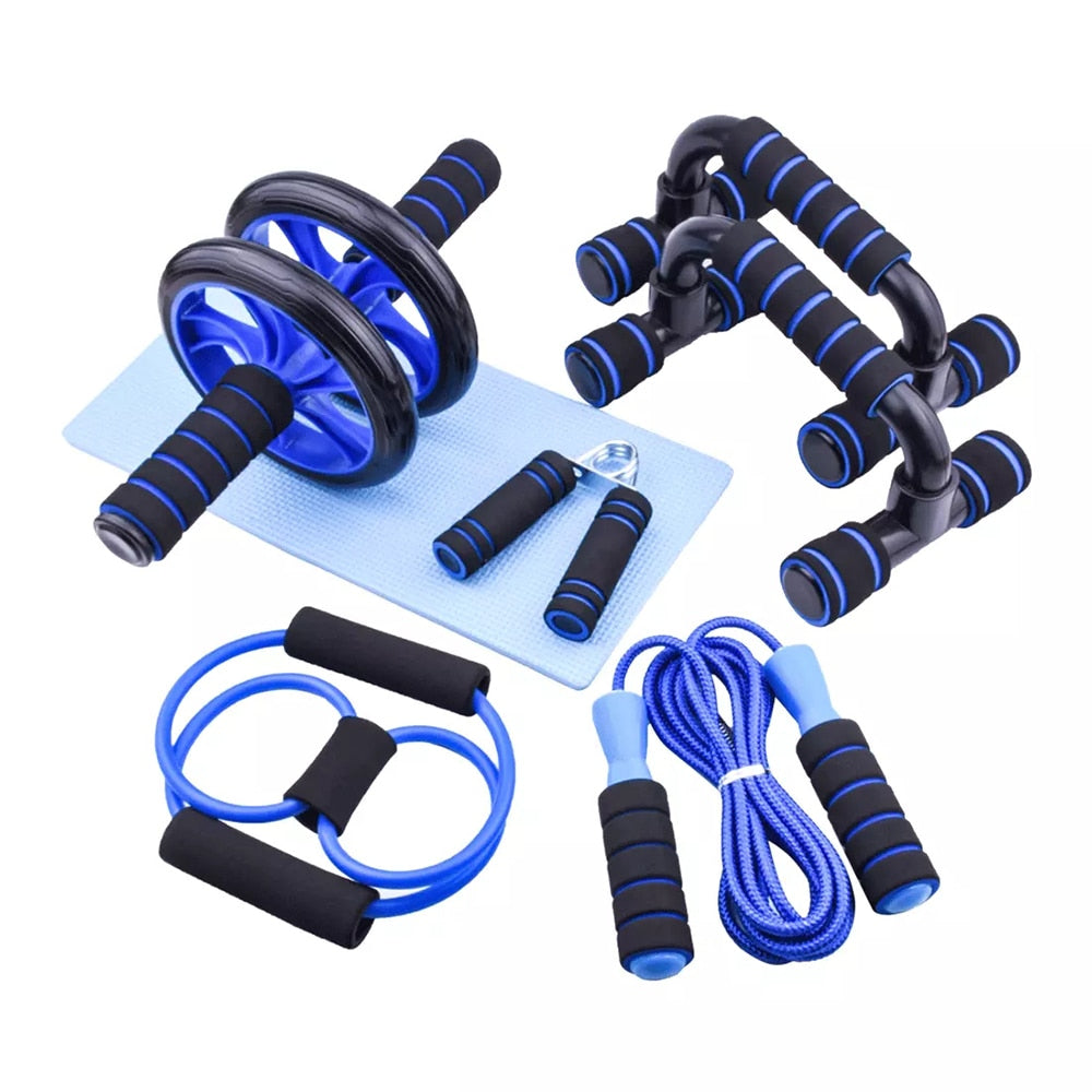 +Resistance Bands Push Up Stand Bar Abdominal Wheel AB Roller Jump Rope Grip Strength Exercise Home Gym Fitness Muscle Trainer