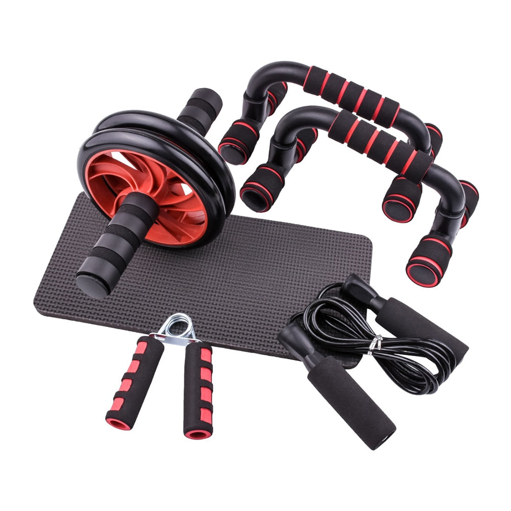 +Resistance Bands Push Up Stand Bar Abdominal Wheel AB Roller Jump Rope Grip Strength Exercise Home Gym Fitness Muscle Trainer